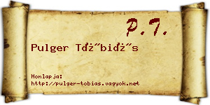 Pulger Tóbiás névjegykártya